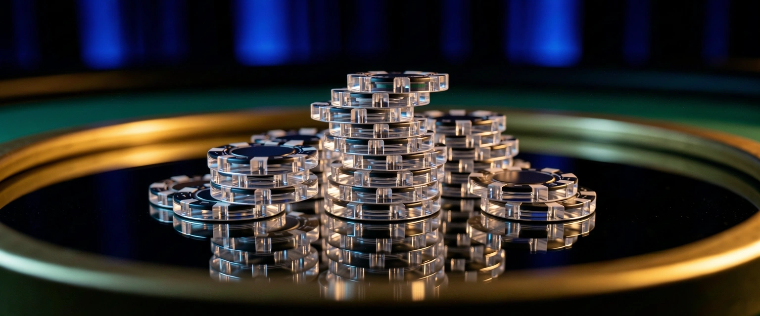 Detalle de fichas de casino de alta gama